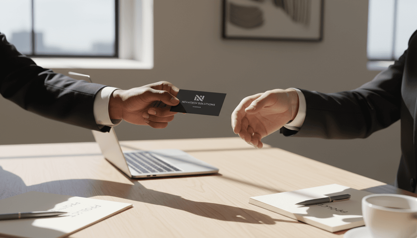 Dois profissionais fechando um acordo de parceria em um escritório moderno